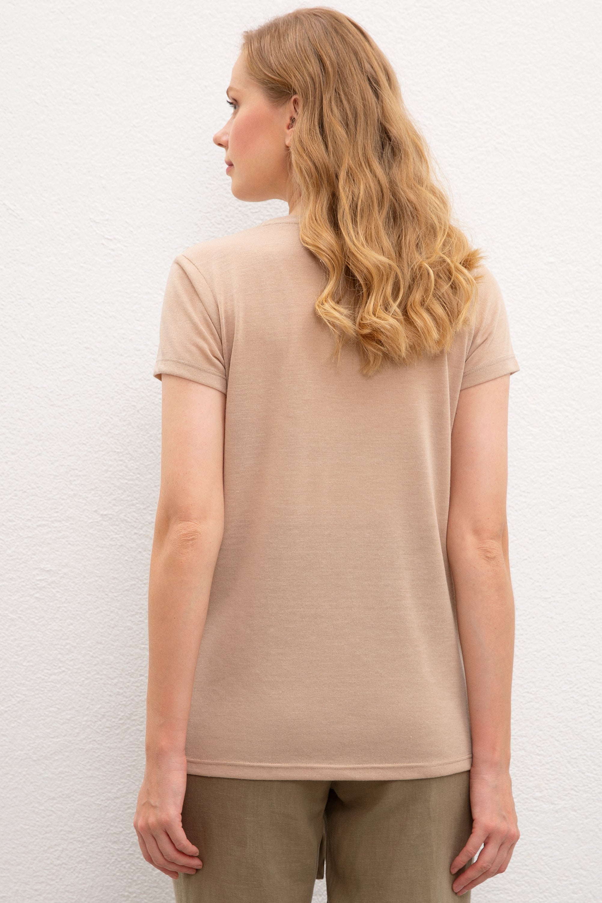 Kadın Multicolor V - Yaka T-Shirt