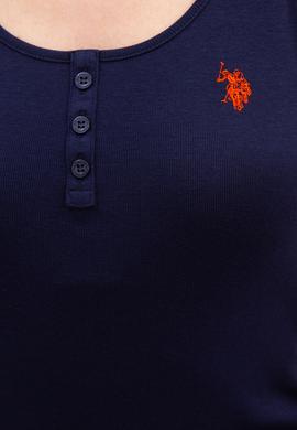 Kadın Lacivert Bisiklet Yaka T-Shirt Basic - 50219868102