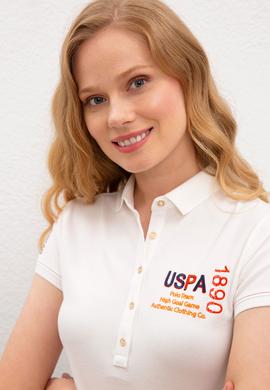 Kadın Beyaz Polo Yaka T-Shirt - 50220588004