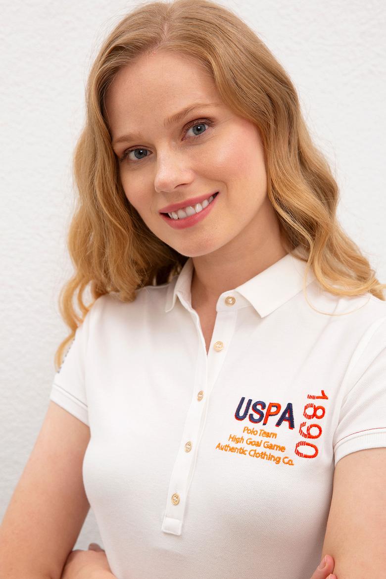 Kadın Beyaz Polo Yaka T-Shirt - 50220588004