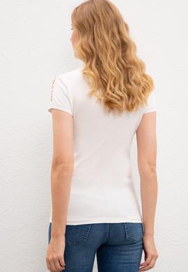 Kadın Beyaz Polo Yaka T-Shirt - 50220588004