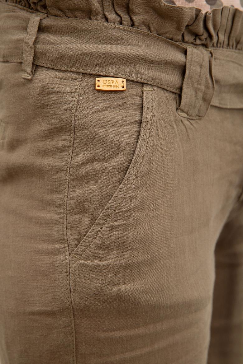 Kadın Haki Dokuma Şort - 50222924007