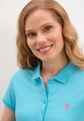 Kadın Turkuaz Basic Polo Yaka Tişört - 50222743066