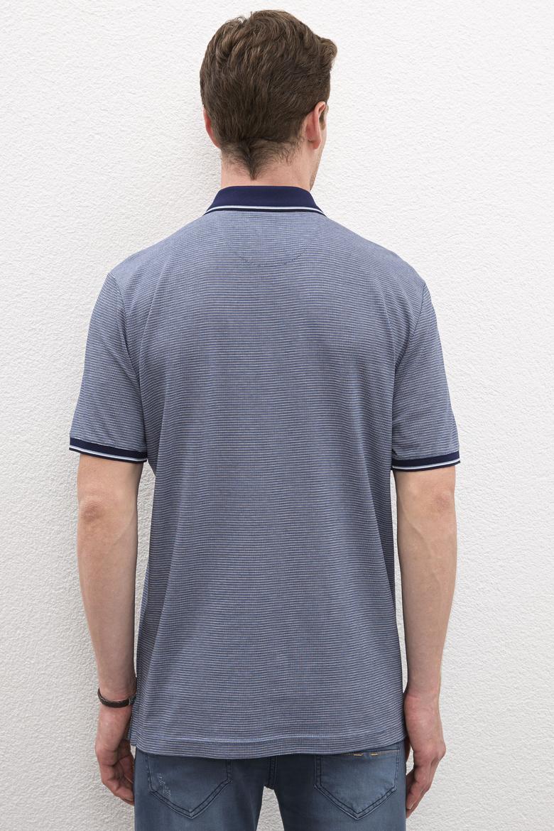 Erkek İndigo Polo Yaka Tişört - 50219209024