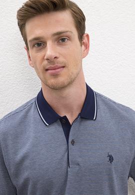 Erkek İndigo Polo Yaka Tişört - 50219209024