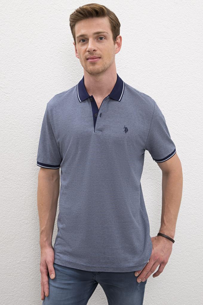 Erkek İndigo Polo Yaka Tişört