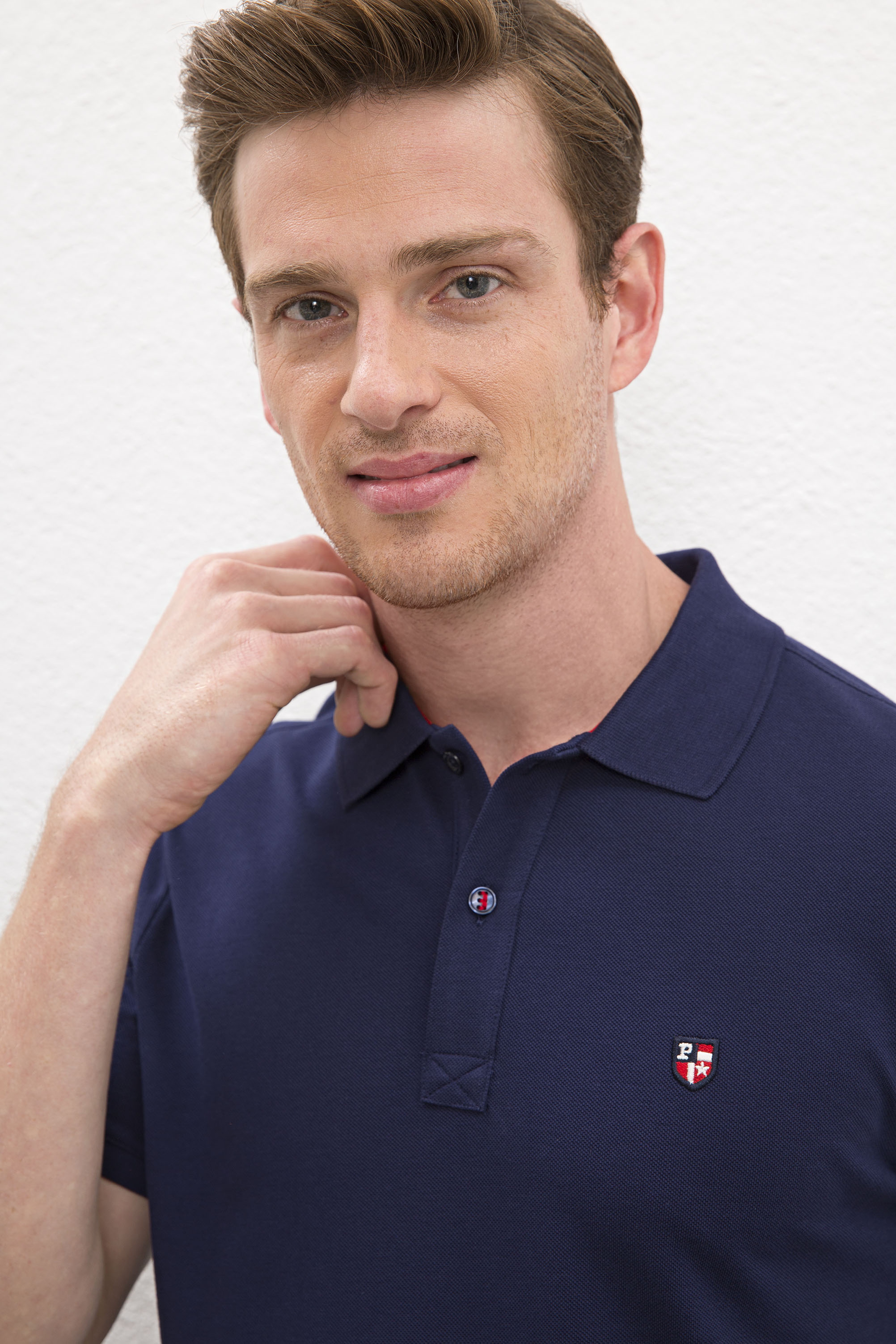 Erkek Lacivert Polo Yaka T-Shirt Basic