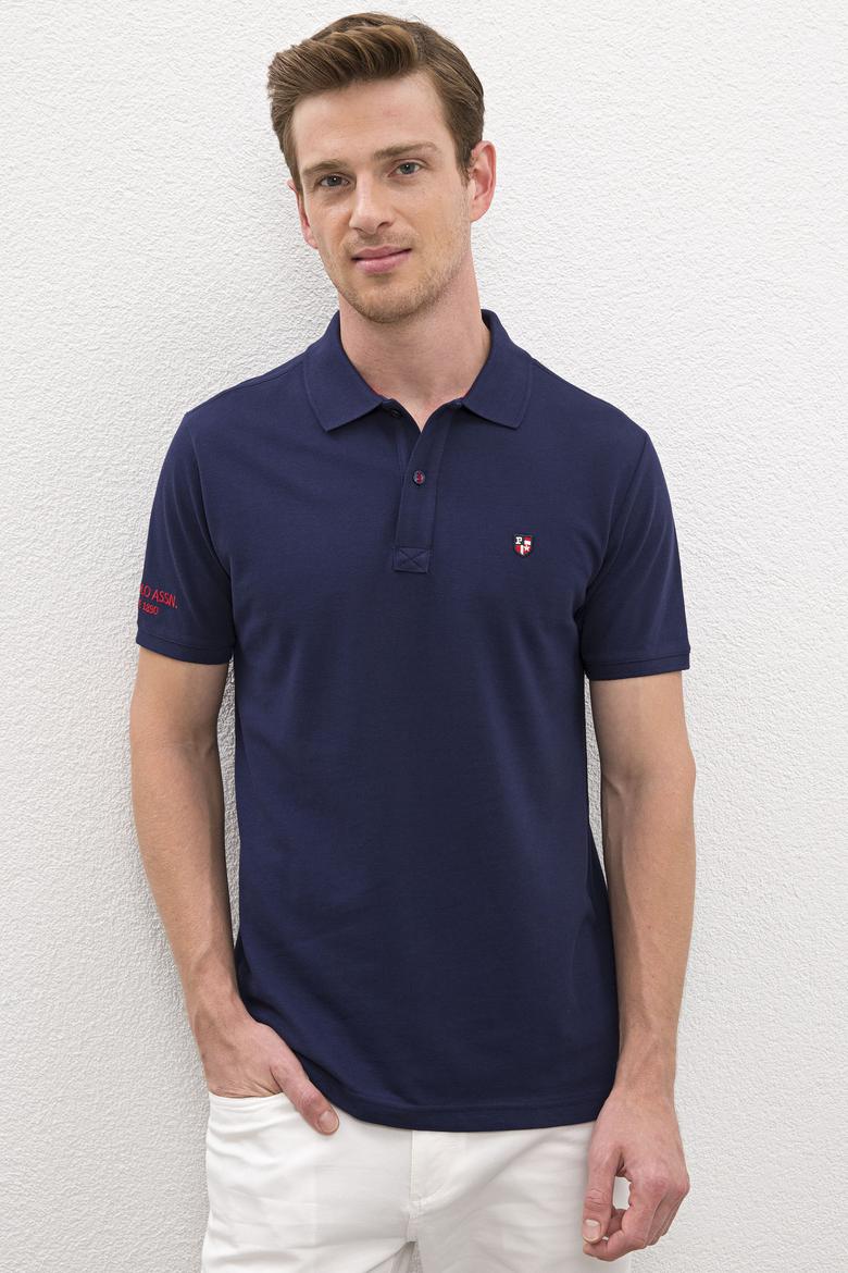 Erkek Lacivert Polo Yaka T-Shirt Basic