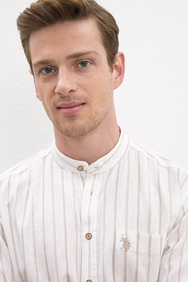 Erkek Kum Uzun Kollu Gömlek - 50218631015