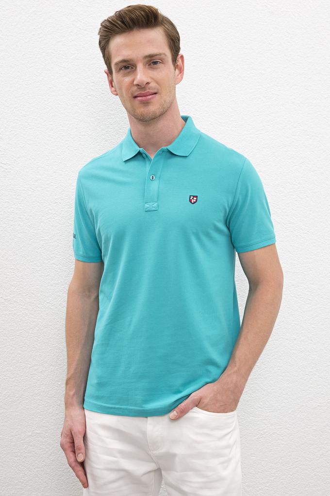 Erkek Aqua Polo Yaka T-Shirt Basic