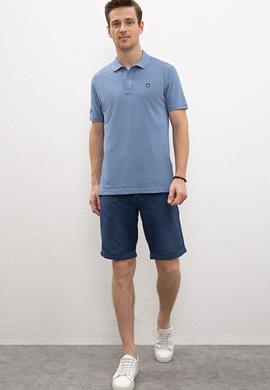 Erkek İndigo Basic Tişört - 50218822050