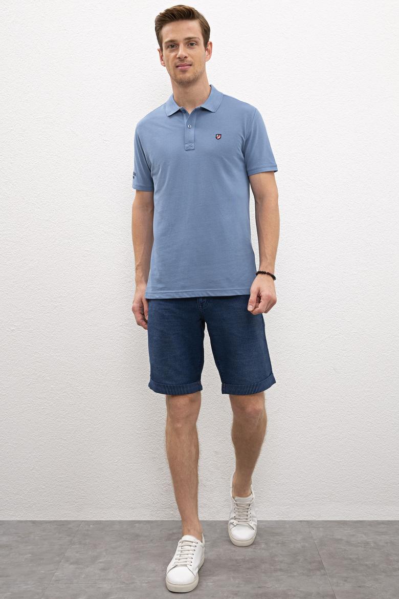 Erkek İndigo Basic Tişört - 50218822050