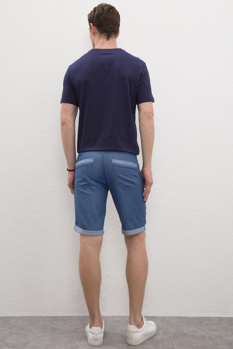 Erkek Mavi Jean Şort - 50219099003