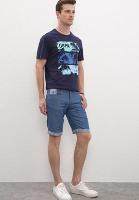 Erkek Mavi Jean Şort - 50219099003