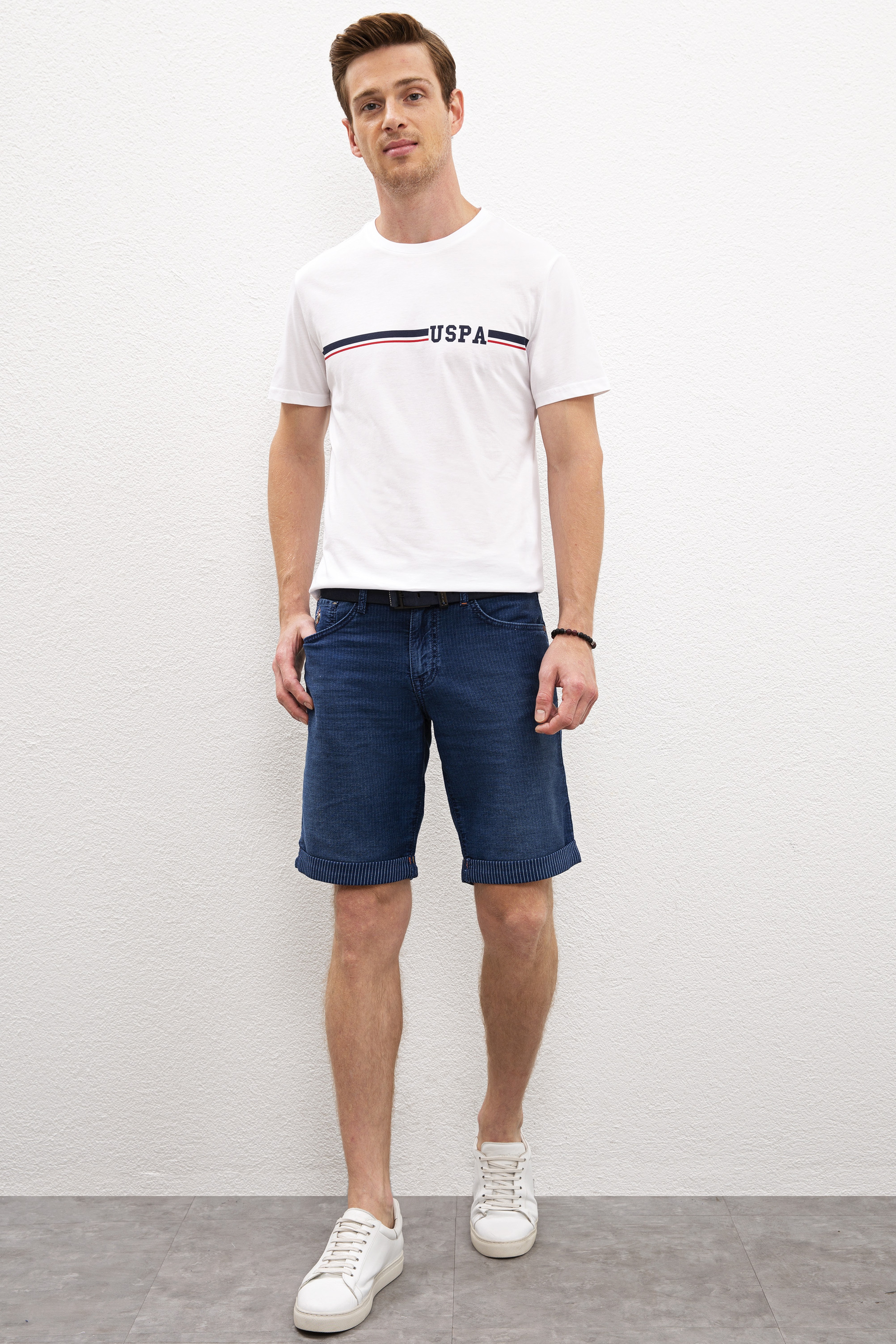 Erkek Mavi Denim Bermuda - Image 1