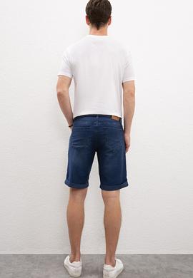 Erkek Mavi Denim Bermuda - 50219105011