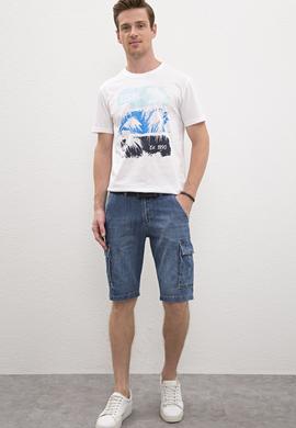 Erkek Mavi Denim Bermuda - 50219106004