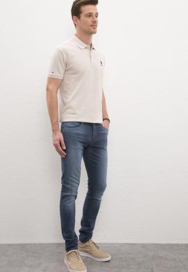 Erkek Mavi Denim Pantolon - 50219836003