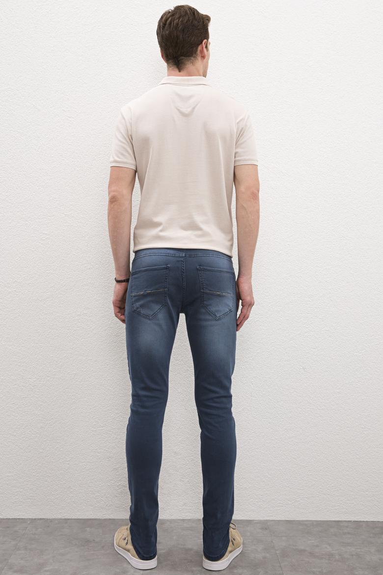 Erkek Mavi Denim Pantolon - 50219836003