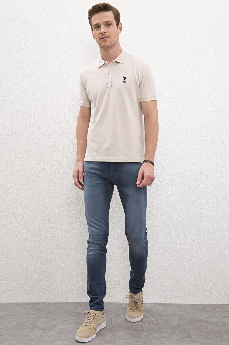 Erkek Mavi Denim Pantolon