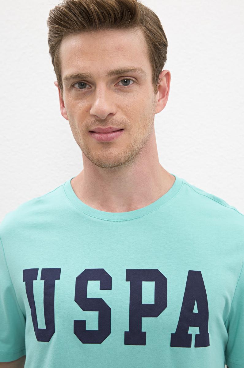 Erkek Mint Bisiklet Yaka Basic T-Shirt