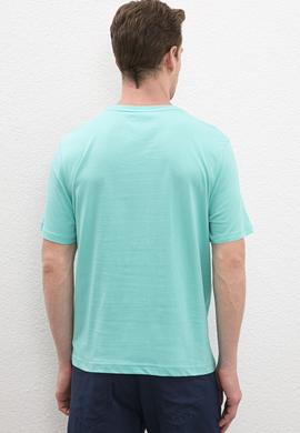 Erkek Mint Bisiklet Yaka Basic Tişört - 50216452008