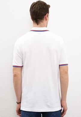 Erkek Beyaz Polo Yaka Tişört - 50218876016