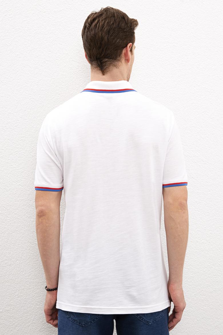 Erkek Beyaz Polo Yaka Tişört - 50218876016