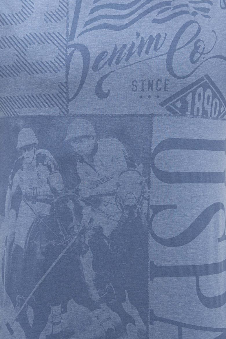 Erkek Açık İndigo Bisiklet Yaka T-Shirt - 50219181043