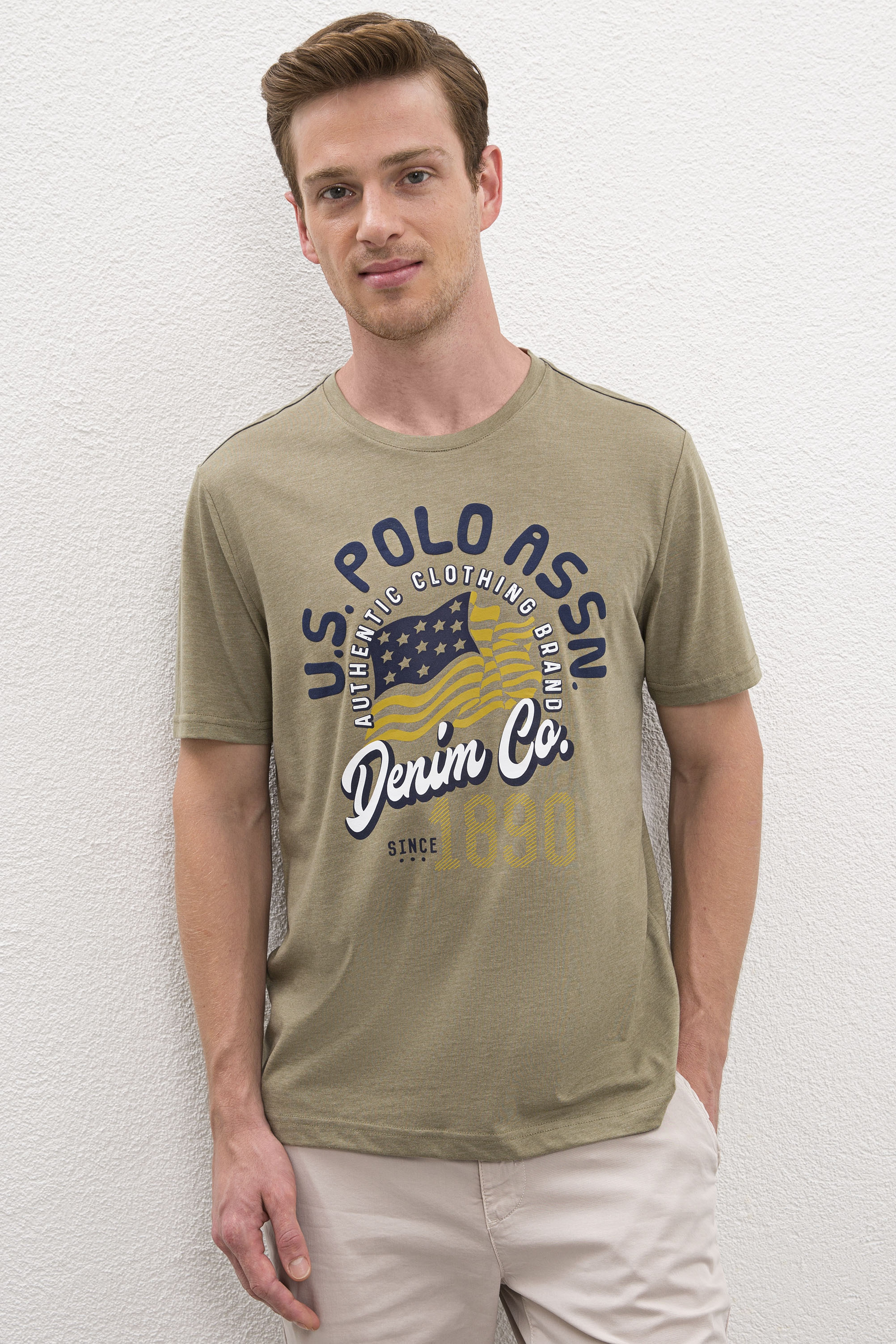 Erkek Haki T-shirt - Image 1