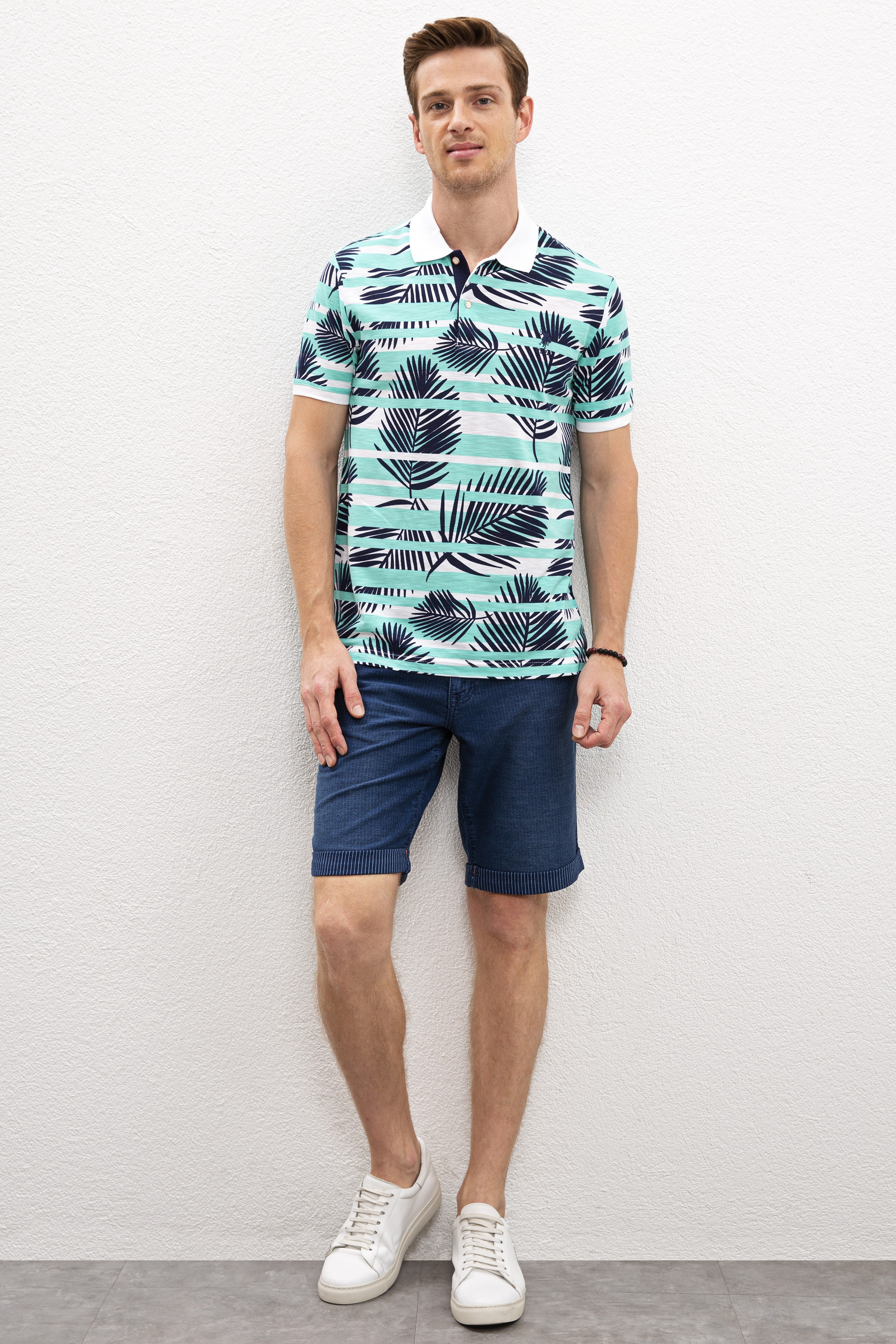 Erkek Mint Polo Yaka Tişört - Image 4
