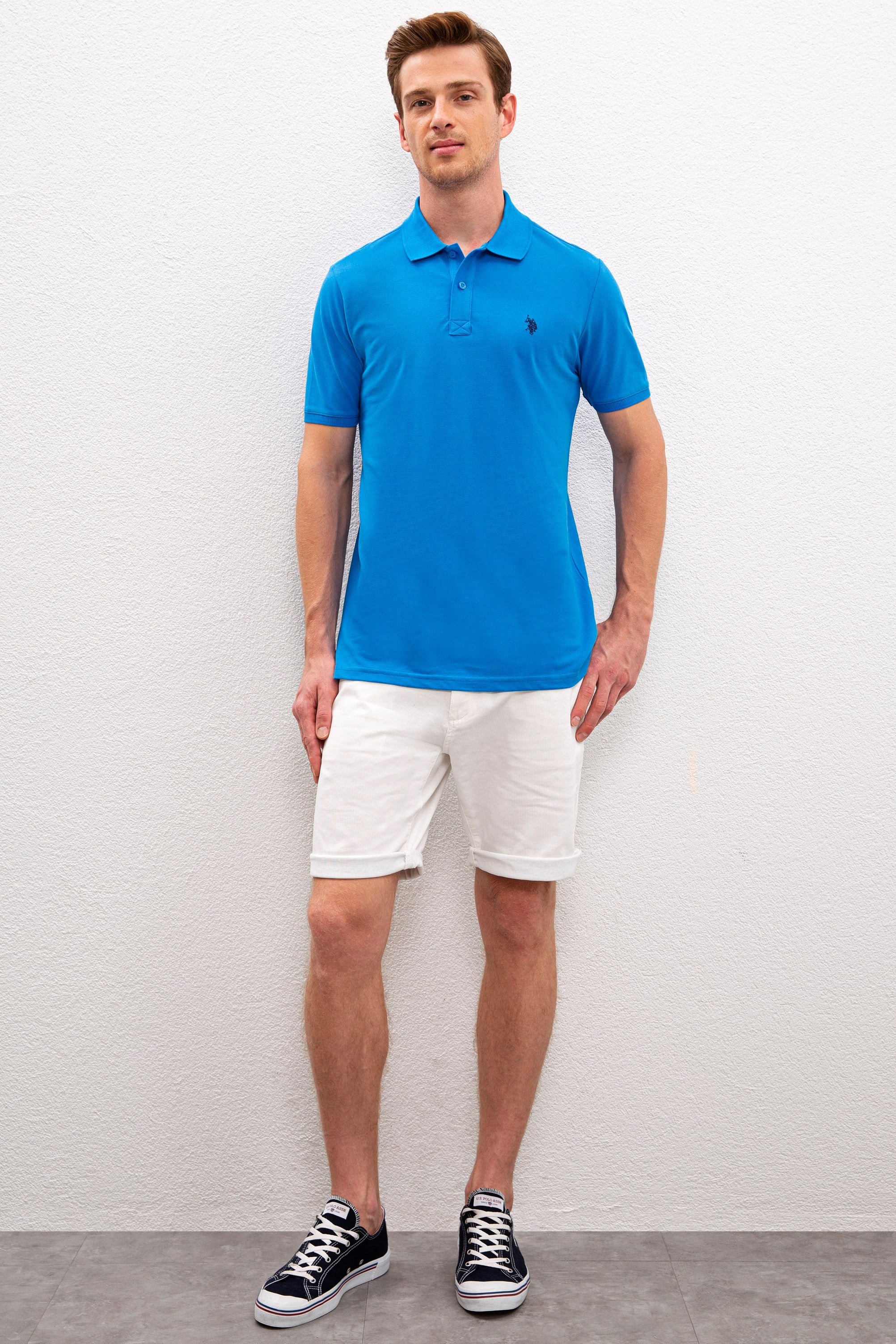 Erkek Kobalt Basic Polo Yaka Tişört