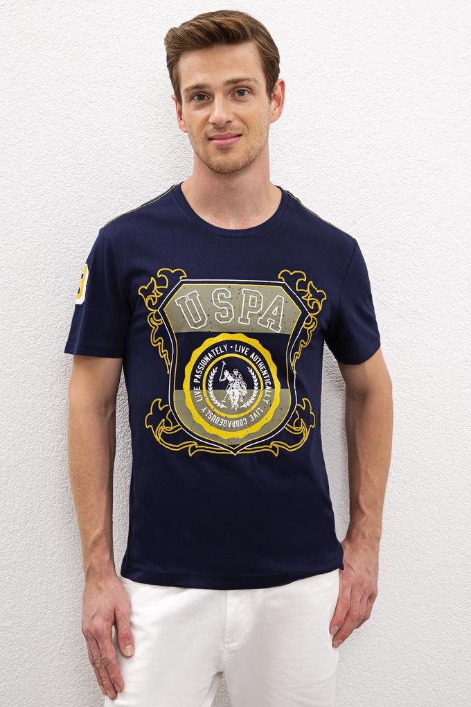 Erkek Lacivert Bisiklet Yaka T-Shirt