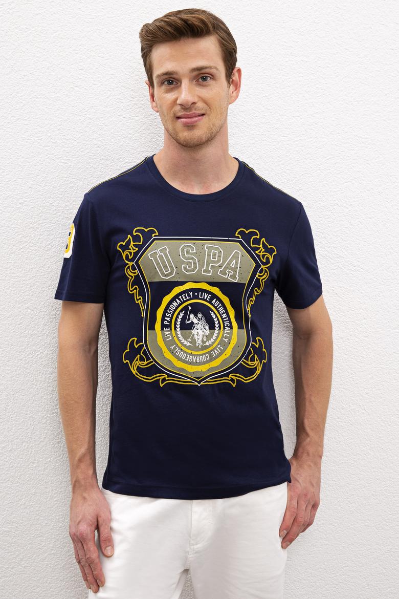 Erkek Lacivert Bisiklet Yaka T-Shirt