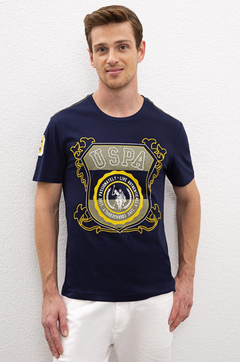 Erkek Lacivert Bisiklet Yaka T-Shirt