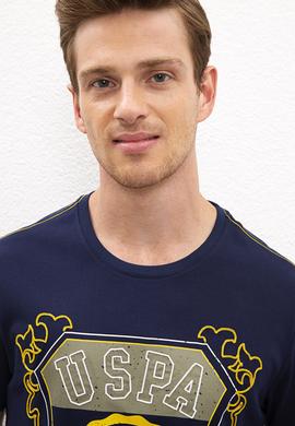 Erkek Lacivert Bisiklet Yaka T-Shirt - 50220548009