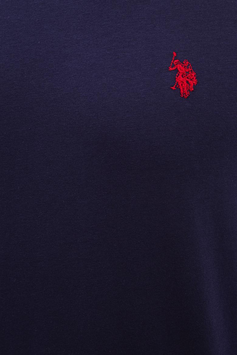 Erkek Lacivert Bisiklet Yaka T-Shirt Basic - 50222609012