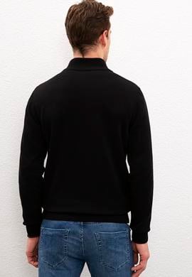 Erkek Siyah Basic Triko Hırka - 50224884012