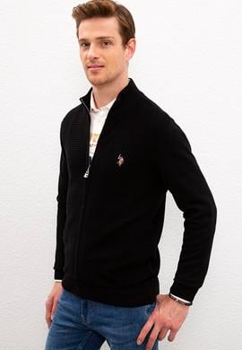 Erkek Siyah Basic Triko Hırka - 50224884012