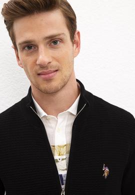 Erkek Siyah Basic Triko Hırka - 50224884012