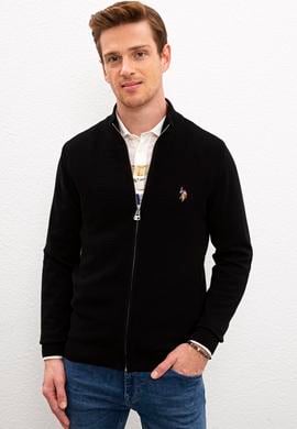 Erkek Siyah Basic Triko Hırka - 50224884012