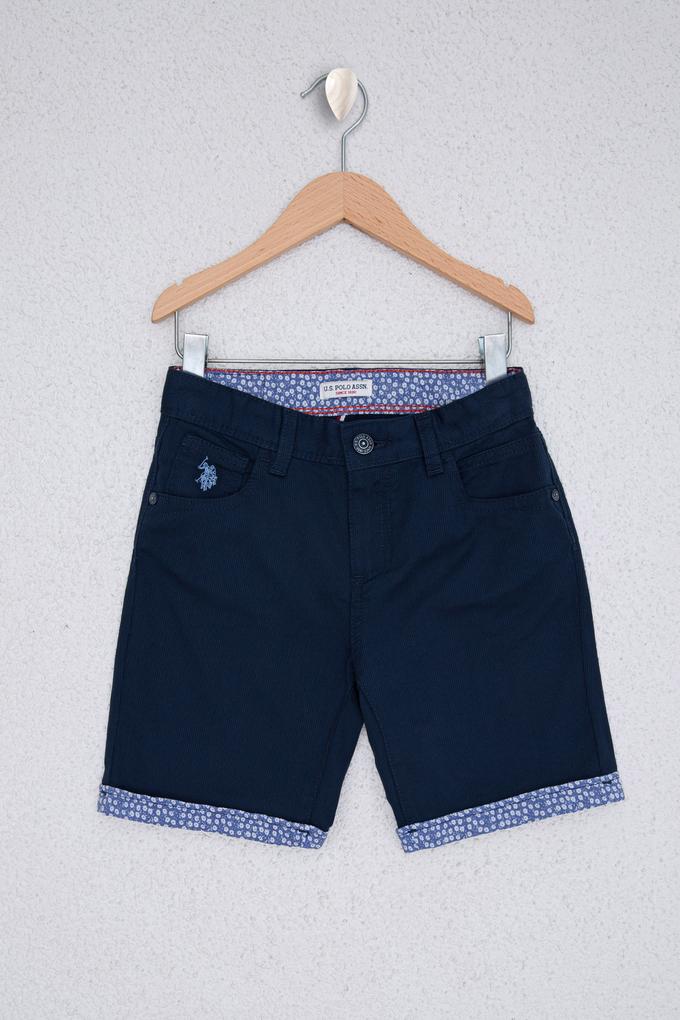 Erkek Çocuk İndigo Dokuma Şort