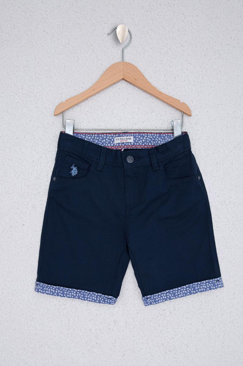 Erkek Çocuk İndigo Dokuma Şort