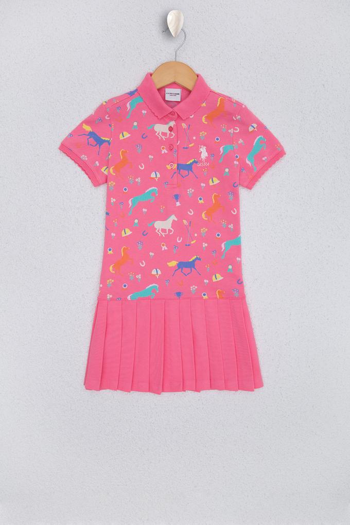 Kız Çocuk Pembe Örme Elbise