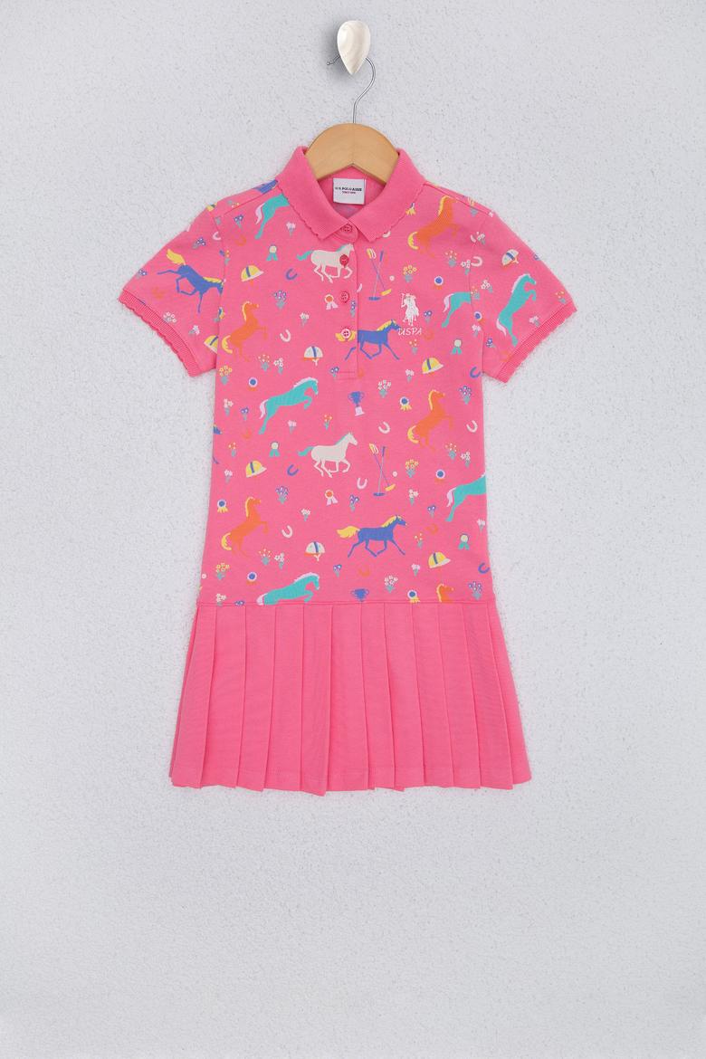 Kız Çocuk Pembe Örme Elbise