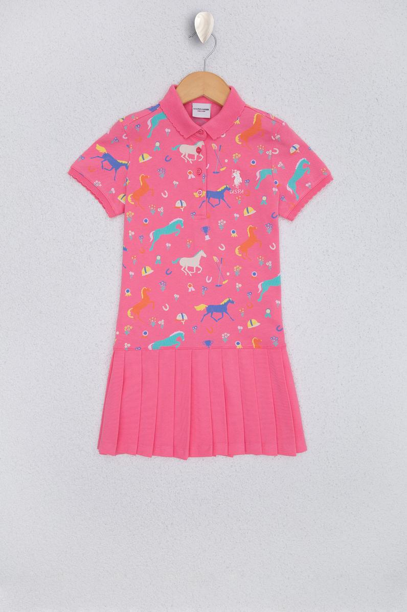 Kız Çocuk Pembe Örme Elbise