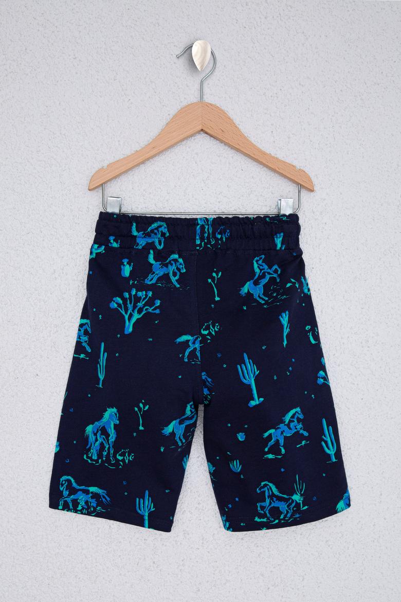 Çocuk Lacivert Örme Şort - 50220291014