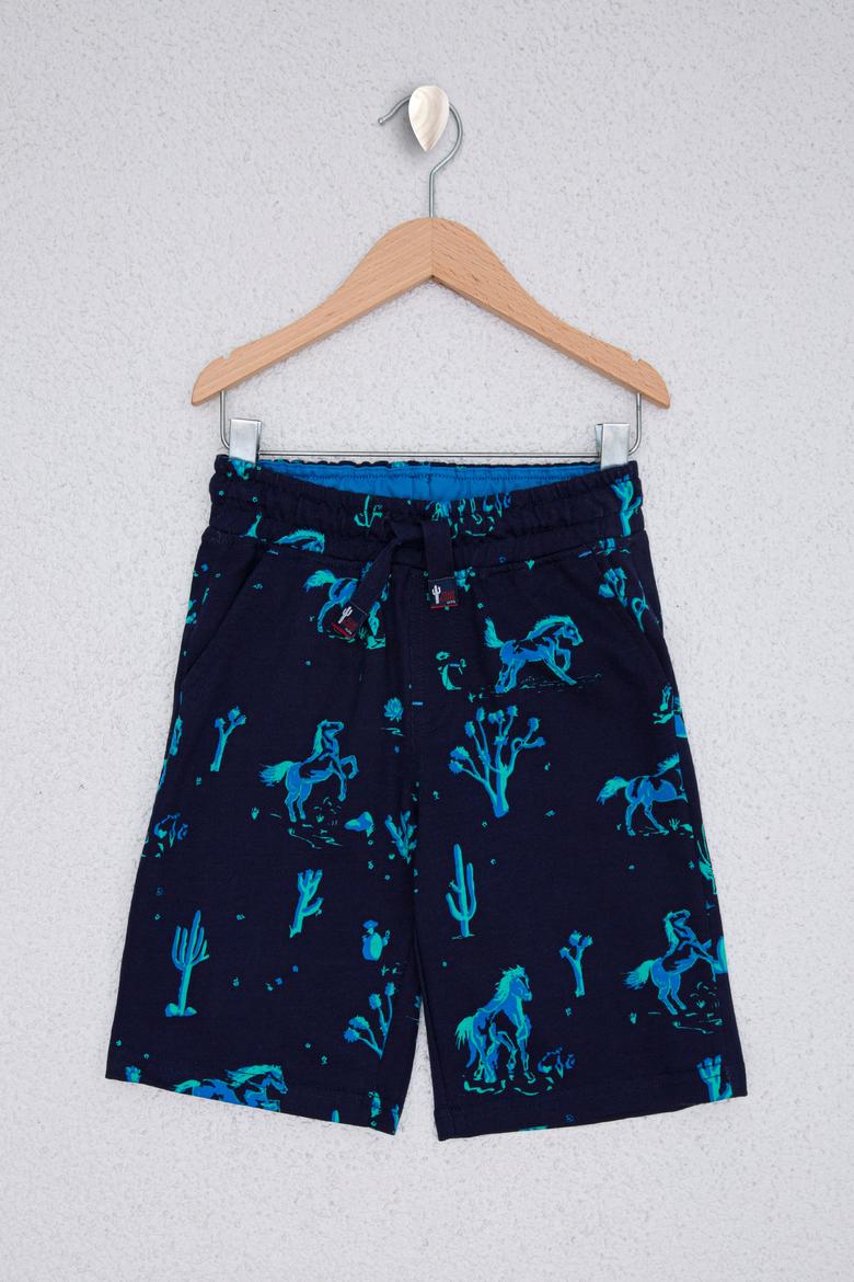 Çocuk Lacivert Örme Şort