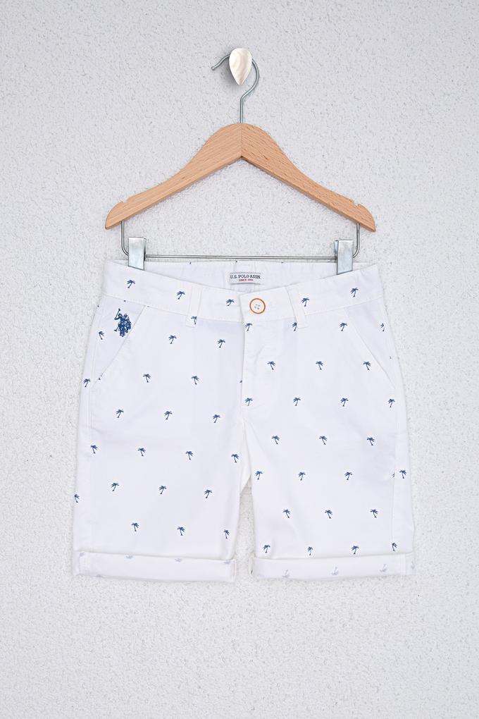 Erkek Çocuk Beyaz Dokuma Şort
