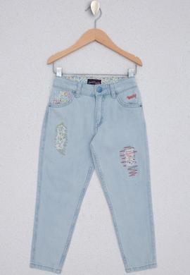 Kız Çocuk Mavi Jean Pantolon - 50222898009